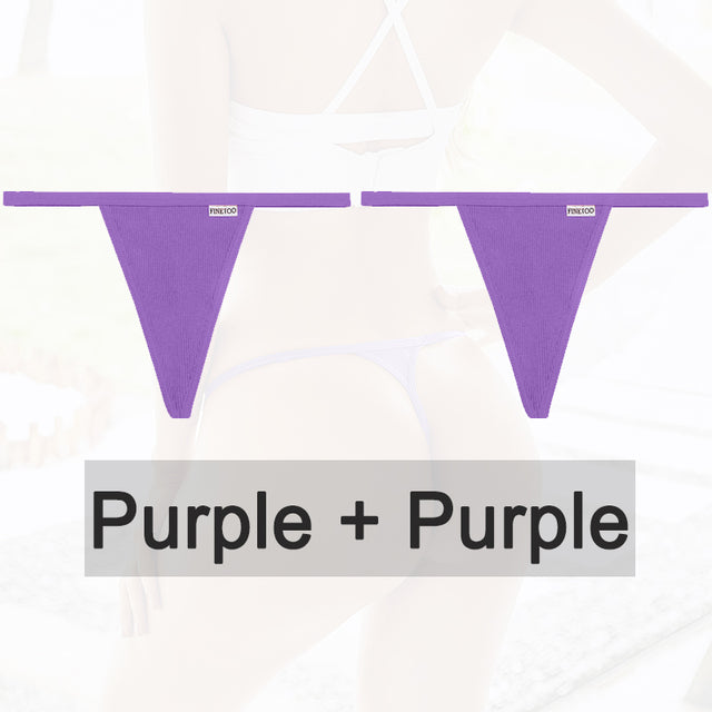 2PCS/Set Cotton Panties Sexy G-String Women Underwear T-Back Lingerie for Female Panties Underpants Briefs Thong Intimates