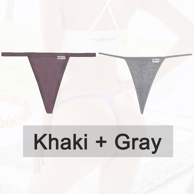 2PCS/Set Cotton Panties Sexy G-String Women Underwear T-Back Lingerie for Female Panties Underpants Briefs Thong Intimates