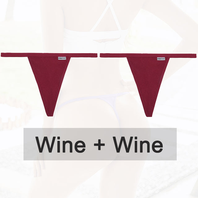 2PCS/Set Cotton Panties Sexy G-String Women Underwear T-Back Lingerie for Female Panties Underpants Briefs Thong Intimates