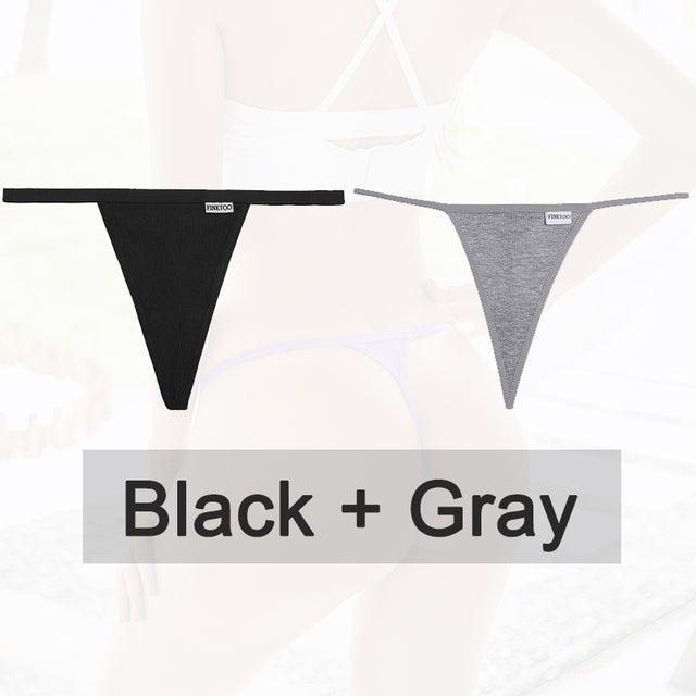 2PCS/Set Cotton Panties Sexy G-String Women Underwear T-Back Lingerie for Female Panties Underpants Briefs Thong Intimates
