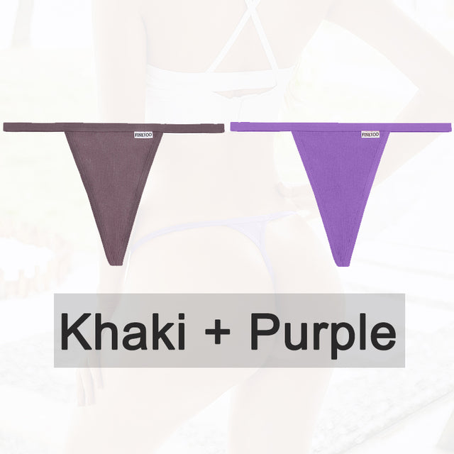 2PCS/Set Cotton Panties Sexy G-String Women Underwear T-Back Lingerie for Female Panties Underpants Briefs Thong Intimates