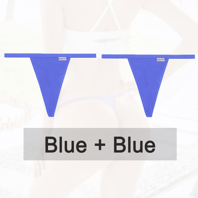 2PCS/Set Cotton Panties Sexy G-String Women Underwear T-Back Lingerie for Female Panties Underpants Briefs Thong Intimates