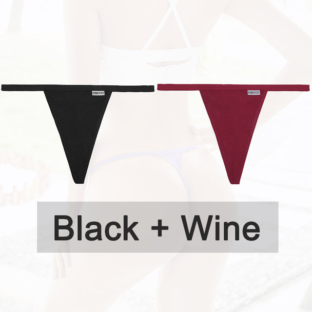 2PCS/Set Cotton Panties Sexy G-String Women Underwear T-Back Lingerie for Female Panties Underpants Briefs Thong Intimates