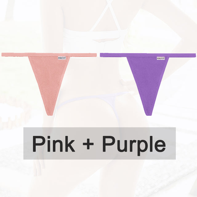 2PCS/Set Cotton Panties Sexy G-String Women Underwear T-Back Lingerie for Female Panties Underpants Briefs Thong Intimates