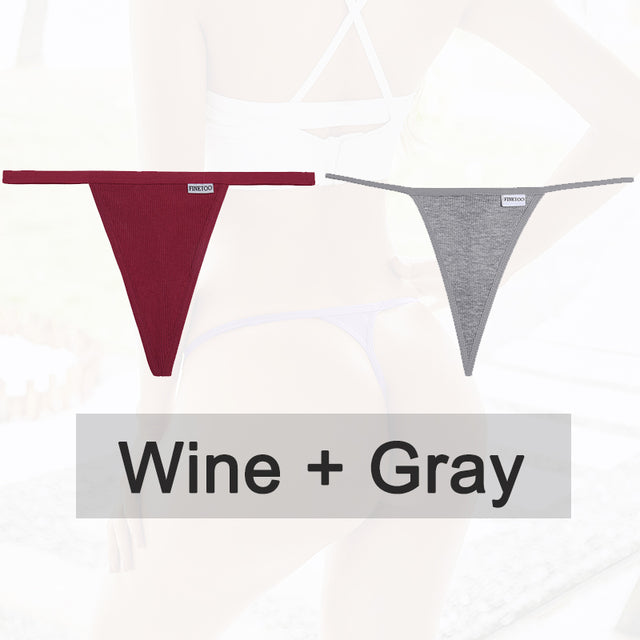 2PCS/Set Cotton Panties Sexy G-String Women Underwear T-Back Lingerie for Female Panties Underpants Briefs Thong Intimates