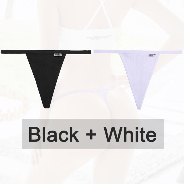 2PCS/Set Cotton Panties Sexy G-String Women Underwear T-Back Lingerie for Female Panties Underpants Briefs Thong Intimates
