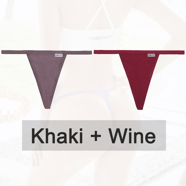 2PCS/Set Cotton Panties Sexy G-String Women Underwear T-Back Lingerie for Female Panties Underpants Briefs Thong Intimates