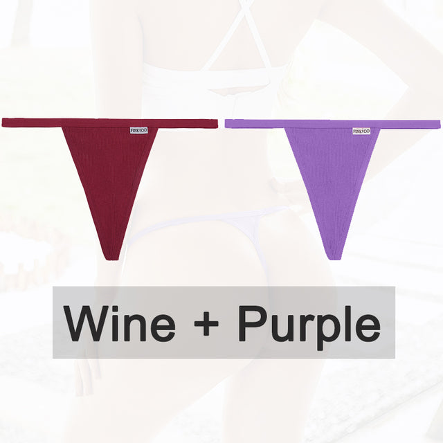 2PCS/Set Cotton Panties Sexy G-String Women Underwear T-Back Lingerie for Female Panties Underpants Briefs Thong Intimates