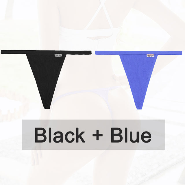 2PCS/Set Cotton Panties Sexy G-String Women Underwear T-Back Lingerie for Female Panties Underpants Briefs Thong Intimates