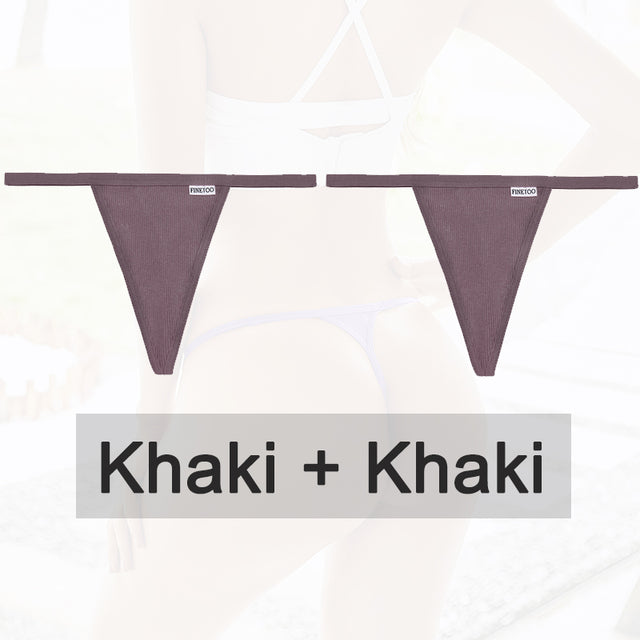 2PCS/Set Cotton Panties Sexy G-String Women Underwear T-Back Lingerie for Female Panties Underpants Briefs Thong Intimates