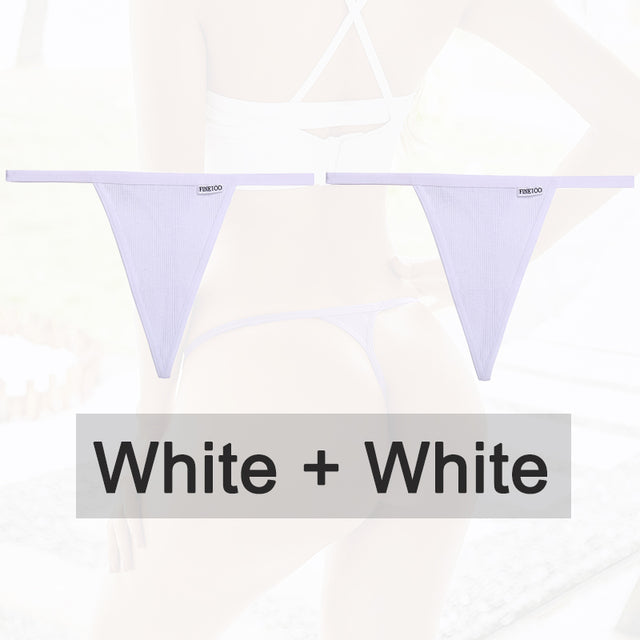 2PCS/Set Cotton Panties Sexy G-String Women Underwear T-Back Lingerie for Female Panties Underpants Briefs Thong Intimates
