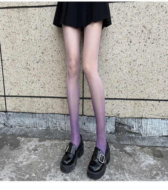 Gradient Stockings Pantyhose Tight Black Grey Velvet Tide Socks Sexy