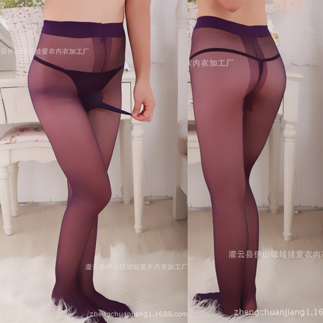 Pantyhose Tights Ultra Thin Elastic Mens Silk Stockings Penis Pouch Sheath Underwear Men Sexy Stockings