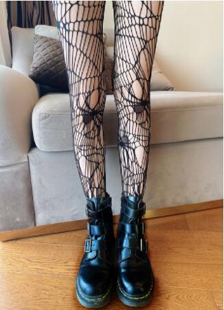 Kawaii Stockings Harajuku Chidori Plaid Mesh Tights Gothic Black Seamless Breathable Bottoming Pantyhose Sexy Stockings