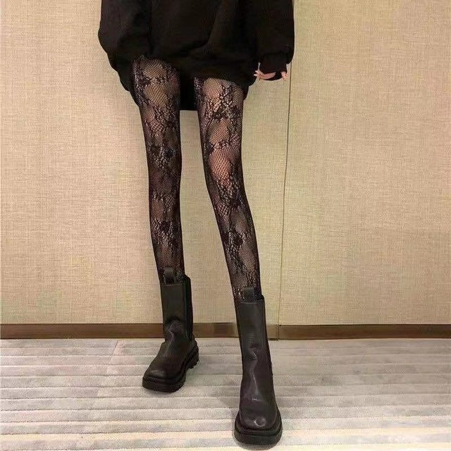Women Sexy Tight Pantyhose Fashion Luxury Letter Stockings Nylon Elastic Pantyhose Thin Tight Fishnet Stockings