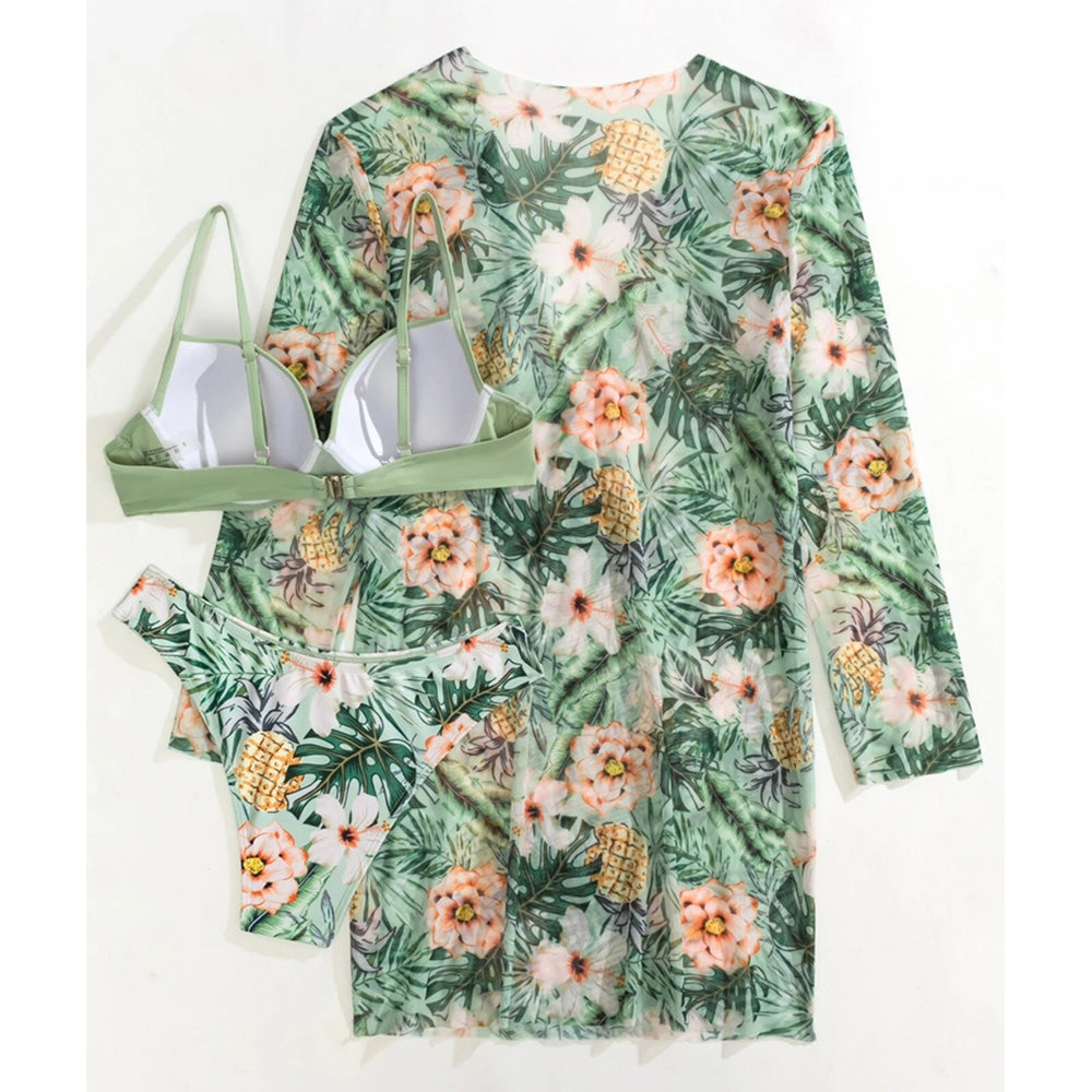 Sexy Bikinis And Cover Set Women Swimsuit Printed Swimwear High Waist Summer Strappy Bathing Suit Beach Wear Biquini Female