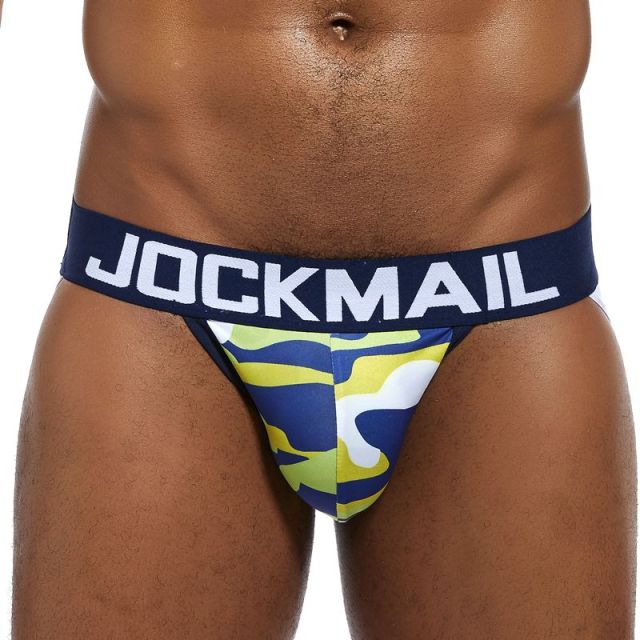 JOCKMAIL Sexy men Underwear Jockstrap Camouflage ice silk  tanga hombre string homme slip Cueca thong Mens briefs Gay Underwear