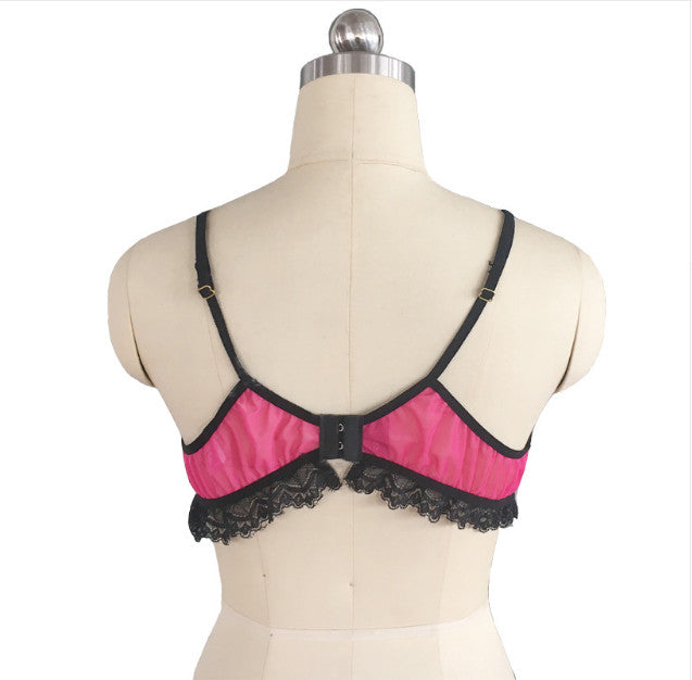 XXXL/4XL/5XL Big Plus Size Lingerie Sexy Lace Bras For Women Transparent Underwear Tops Lace Floral Seamless Push Up Bralette