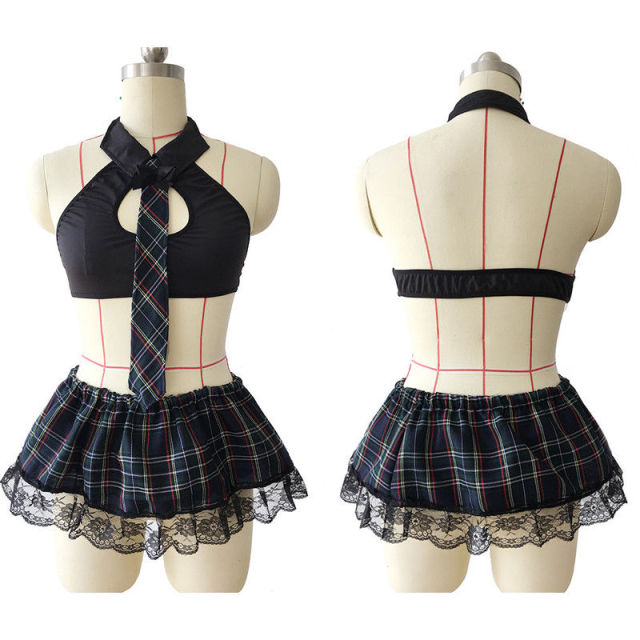 5XL Plus Size Sexy Lingerie Scotland Student School Girl Cosplay Uniform Costume Fancy Lingerie Sexy Hot Erotic Dress XXXXL XXL