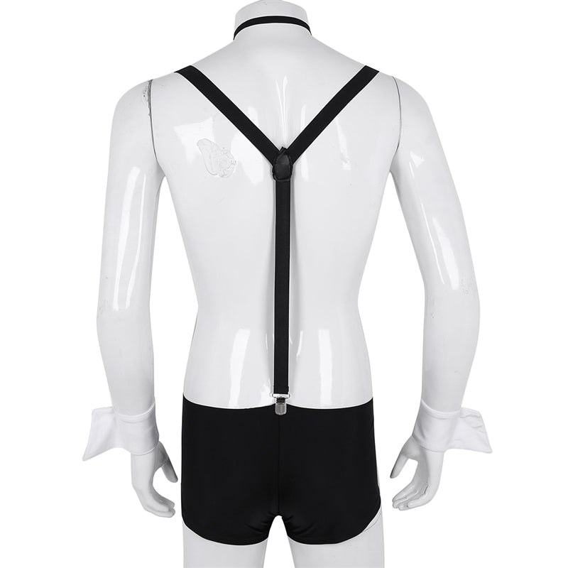 4Pcs Sexy Maid Men Lingerie Role Play Costume Halloween Hot Erotic Men Maid Outfits Underwear with Collar Handcuffs Lingerie Set